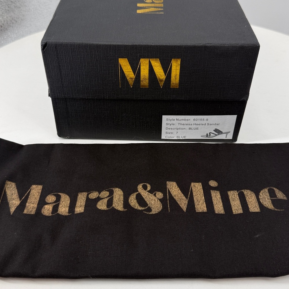 Mara & Mine Theresa Heeled Sandals – Blue | Size 7  New with Box 60155-9 Luxury - Picture 12 of 12